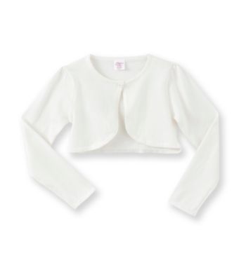 Little Miss Attitude Girls' 2T-6X Ivory One Button Ruffle Shrug