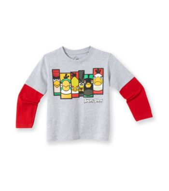 Angry Birds™ Boys' 4-7 Grey Long Sleeve Frames Tee