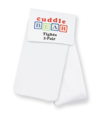 Cuddle Bear® Baby Girls' White 2-pk. Tights