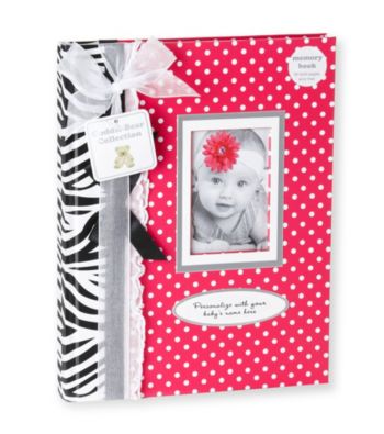 Cuddle Bear® Girls' Pink Zebra Memory Book