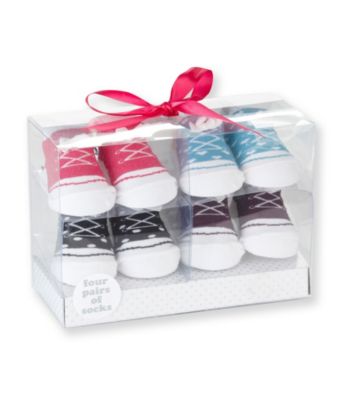 Cuddle Bear® Baby Girls' Assorted 4-pk. Sneaker Socks