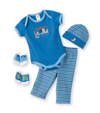 Cuddle Bear® Baby Boys' Blue 5-pc. Jungle Layette Set