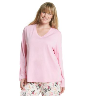 HUE® Plus Size Classic Long Sleeve V-Neck Top