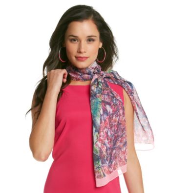 Basha Cherry Blossom Print Oblong Scarf