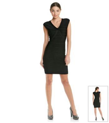 Calvin Klein Banded V-Neck Sheath