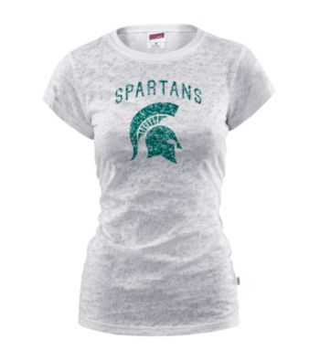 Soffe® Juniors' Michigan State Glitter Burnout Tee