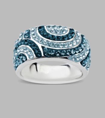 Blue Crystal Ring in Sterling Silver