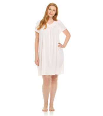 Miss Elaine® Plus Size Short Tricot Gown