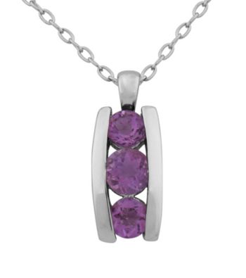 Rhodium Brass Base Amethyst Pendant