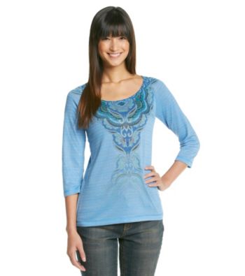 Oneworld® Shine Striped Eve Print Tee