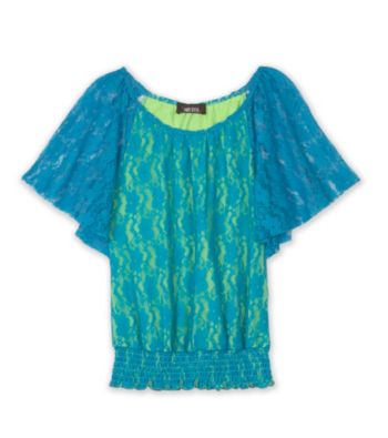 Amy Byer Girls' 7-16 Lace Batwing Top