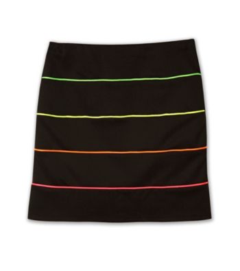 Amy Byer Girls' 7-16 Black Neon Striped Skirt