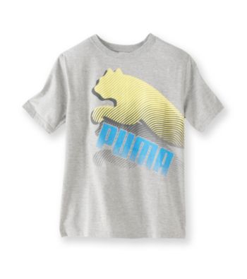 PUMA® Boys' 8-20 Grey Short Sleeve Print Tee