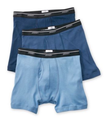 Jockey® Men's Blue Cotton 3-Pack Low-Rise Boxer Briefs