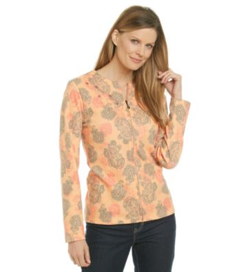 Breckenridge® Antique Paisley Zip Cardigan