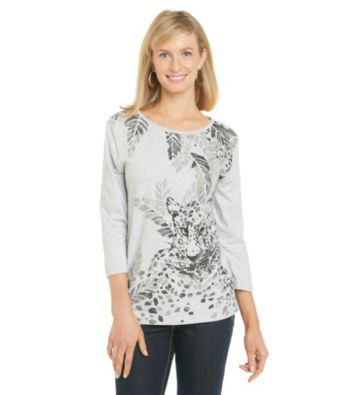 Alfred Dunner® Petites' Abstract Cheetah Print Top