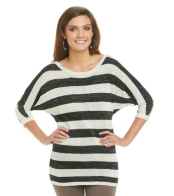 Romeo & Juliet Couture® Striped Shimmer Sweater