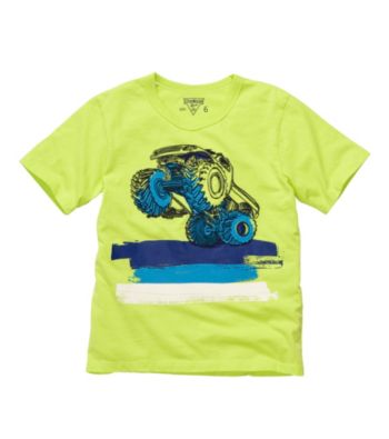 OshKosh B'Gosh Boys' 4-7 Neon Green Short Sleeve Monster Truck Tee Kid's