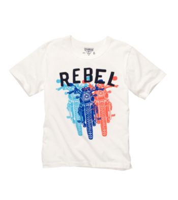 OshKosh B'Gosh Boys' 4-7 White Short Sleeve Rebel Motorcycle Tee Kid's