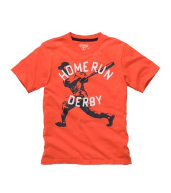 OshKosh B'Gosh® Boys' 4-7 Orange Short Sleeve Home Run Derby Tee