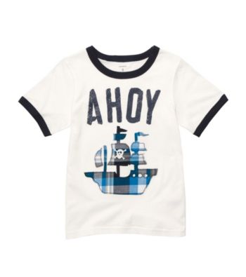 Carter's® Boys' 4-7 White Short Sleeve Ahoy Tee