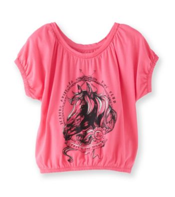 Mambo® Girls' 7-16 Pink Knit Peasant Top