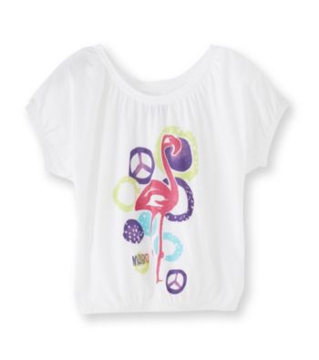 Mambo® Girls' 7-16 White Knit Peasant Top