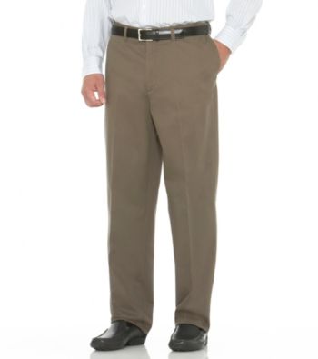 Savane® Men's Big & Tall Straight Fit Flat Front Performance Chino