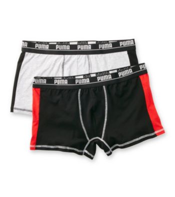 PUMA® Men's Grey/Black Cotton 2-Pack Trunks