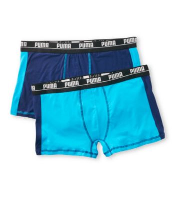 PUMA® Men's Blue Cotton 2-Pack Trunks