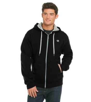 Champion® Eco Men's Black Fleece Full-Zip Hoodie
