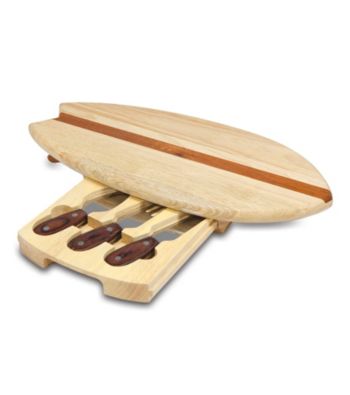 Picnic Time® Surfboard Cheese Cutting Board Set with Tools