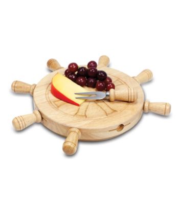 Picnic Time® Mariner Shipwheel Design Cutting Board with Tools