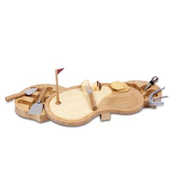 Picnic Time® Sand Trap Cutting Board with Wine and Cheese Tools