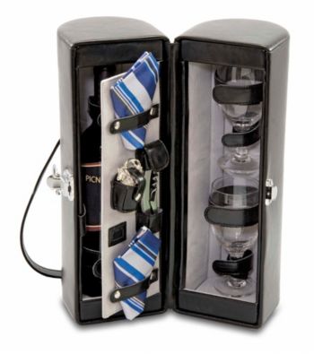 Picnic Time® Harmony Black with Grey Deluxe Wine Case