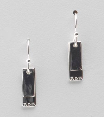 Lauren Ralph Lauren Silvertone Double Tag Drop Earrings