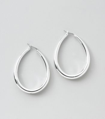 Lauren Ralph Lauren Silvertone Teardrop Hoop Earrings
