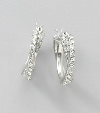 Lauren Ralph Lauren White Pearl and Clear Crystal Earrings