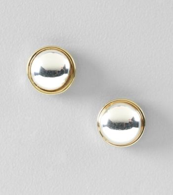 Lauren Ralph Lauren Two Tone Button Earrings