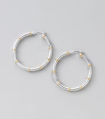 Lauren Ralph Lauren Two Tone Hoop Earrings