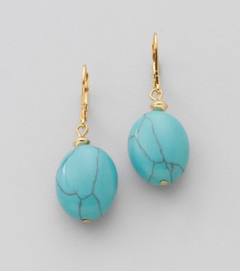 Lauren Ralph Lauren Goldtone and Turquoise Nugget Earrings