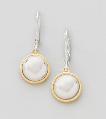 Lauren Ralph Lauren Two Tone Button Earrings