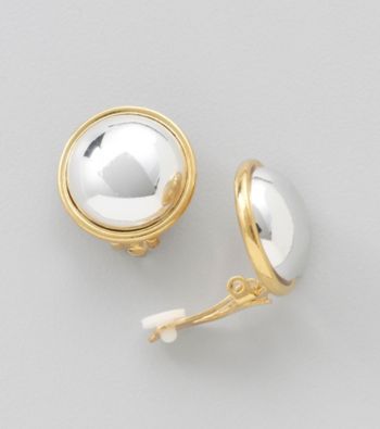 Lauren Ralph Lauren Large Two Tone Clip Earrings