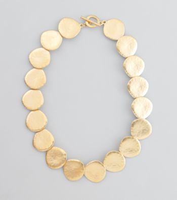 Lauren Ralph Lauren Hammered Matte Goldtone Necklace