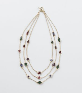 Lauren Ralph Lauren Goldtone/Dark Multi Multi Row Necklace