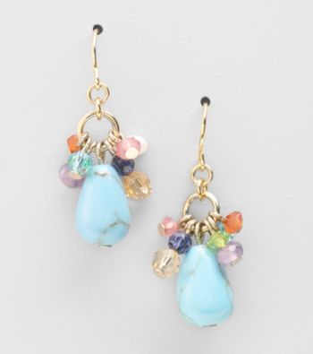 Lauren Ralph Lauren Multi/Goldtone Semi Precious Earrings
