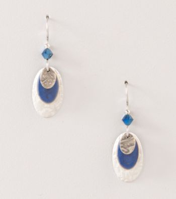 Silver Forest® Blue Oval Earrings