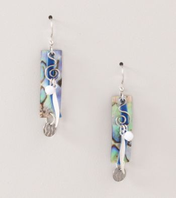 Silver Forest® Blue Abalone Coil Earrings