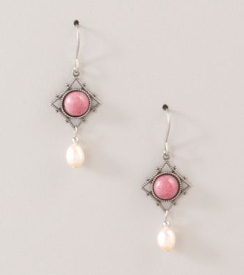 Silver Forest® Pink and Pearl Earrings