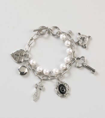 Guess Silvertone Charm Bracelet